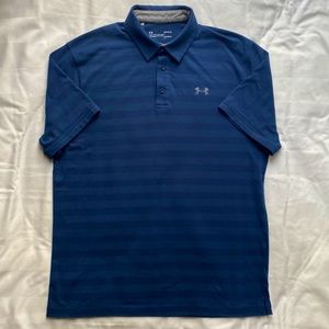 Under Armour Men’s Golf Shirt Sz LG HeatGear Navy Blue